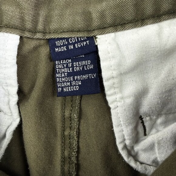 CHAPS RALPH LAUREN Pleated Front Olive Green Chino Pants 100% Cotton Men's 33x34 - Picture 6 of 12